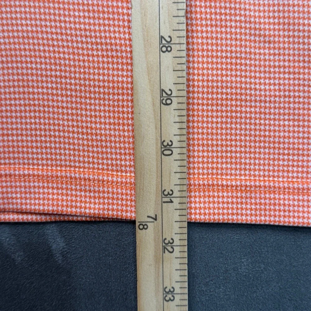 Tommy‎ Hilfiger Golf Polo Shirt Mens XXL Orange Houndstooth Mercerized Cotton